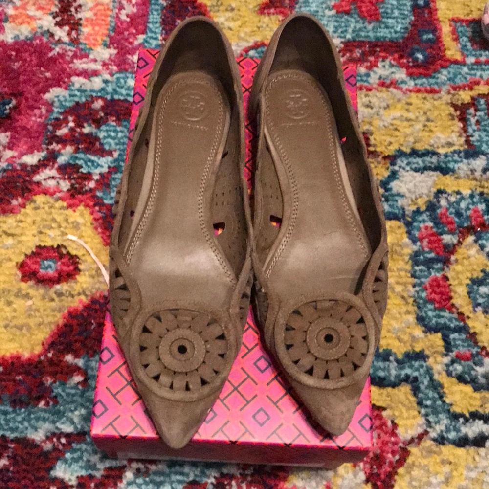 Tory Burch Brown Suede Flats